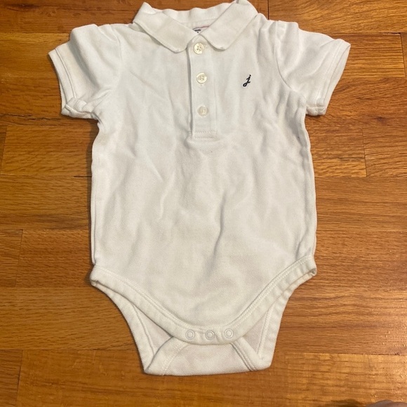Kids Jacadi white onesie with collar and three buttons - Picture 1 of 5